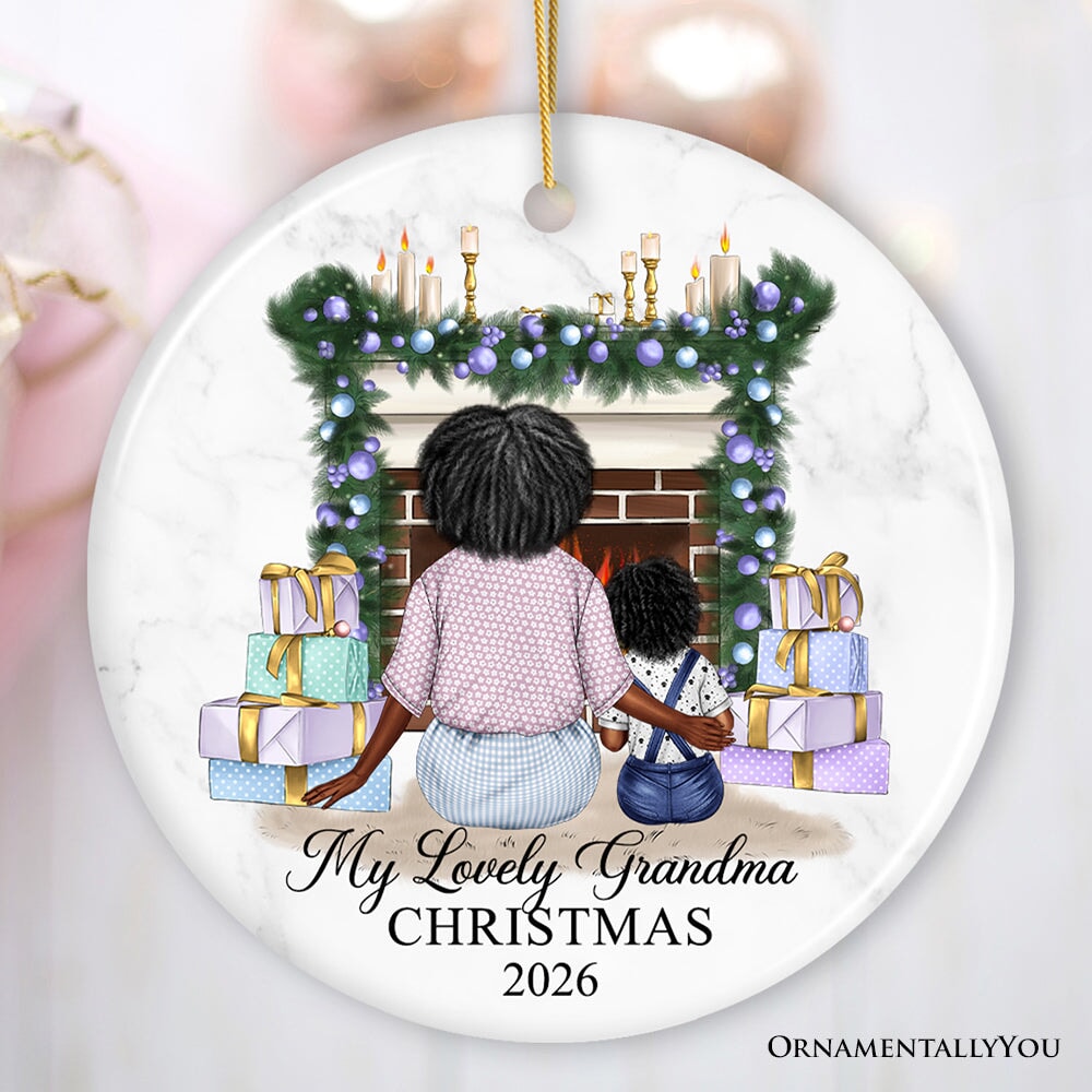Grandma and Grandsons Personalized Christmas Ornament, Grandmother Holiday Gift Ceramic Ornament OrnamentallyYou 