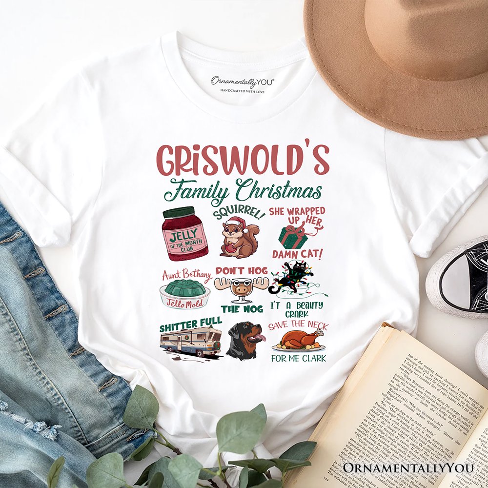 Griswold’s Family Christmas T-Shirt, Funny Retro Vacation Movie Quote Tee T-Shirts OrnamentallyYou White XS 
