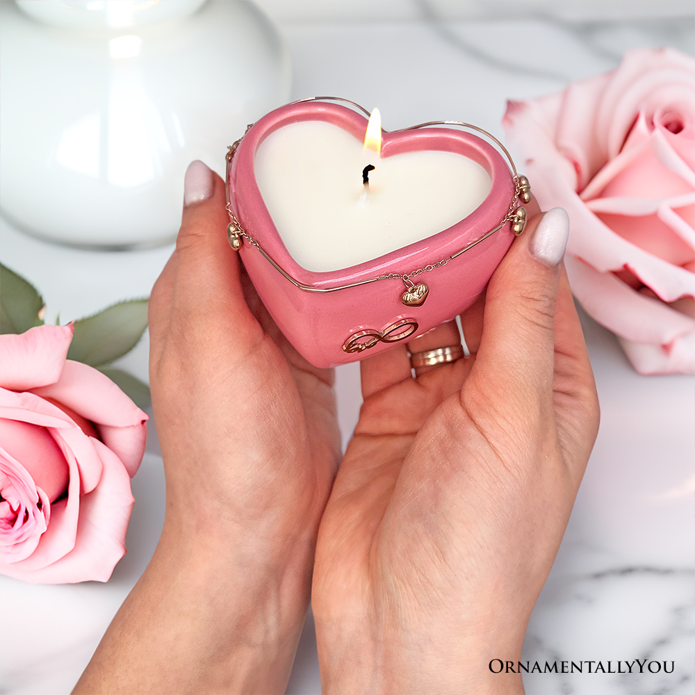 Heart Shaped Eternal Love Candle, Gift with Pendant for Her