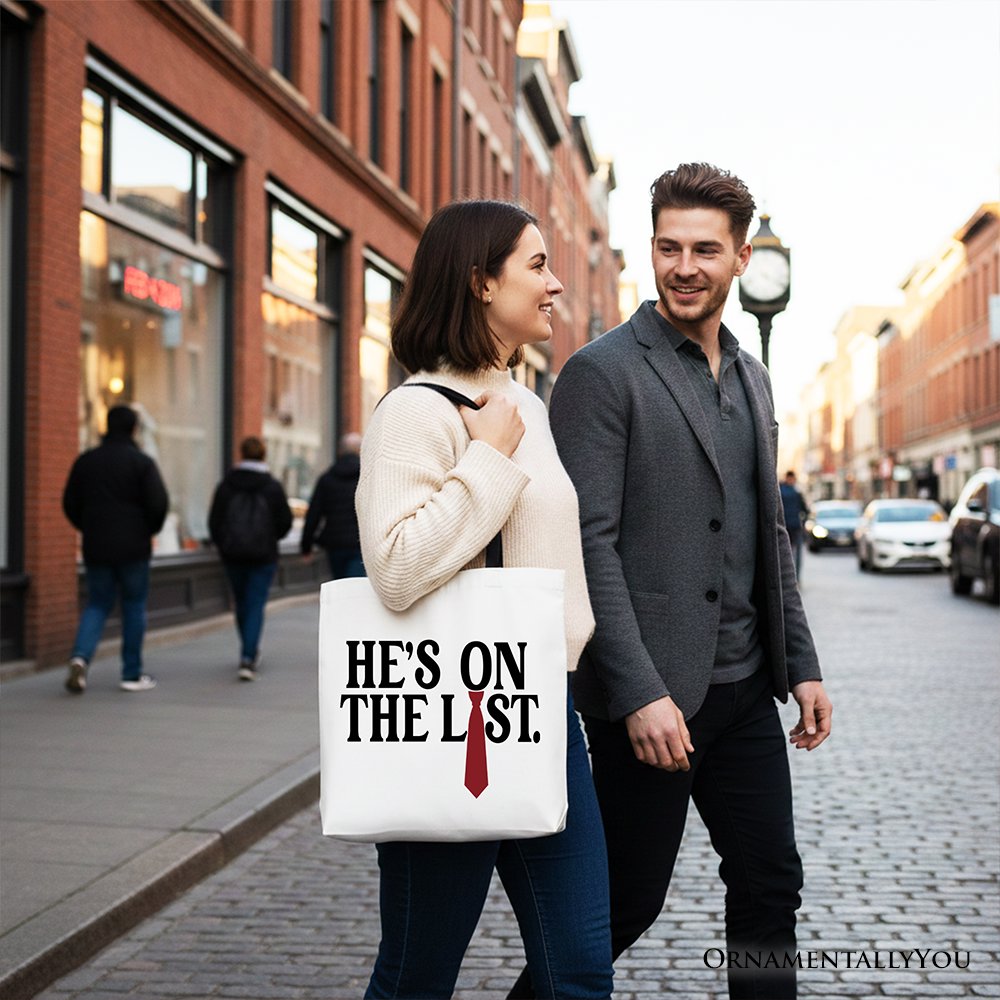 He’s On The List Canvas Tote Bag OrnamentallyYou 