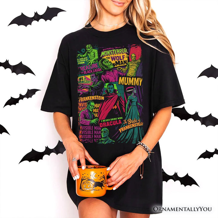 Horror Comic Classic Monsters T-Shirt, Vintage Scary Halloween Tee T-Shirts OrnamentallyYou 