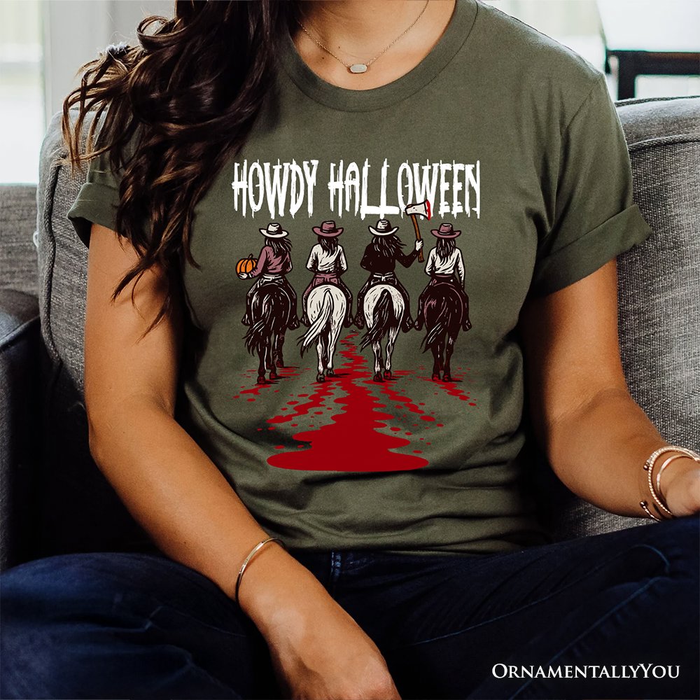 Howdy Halloween Cowgirl Women T-Shirt, Empowered Western Spooky Tee T-Shirts OrnamentallyYou 