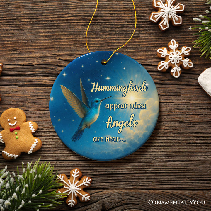 Hummingbirds Appear When Angels Are Near Ornament, Peaceful Remembrance Christmas Keepsake