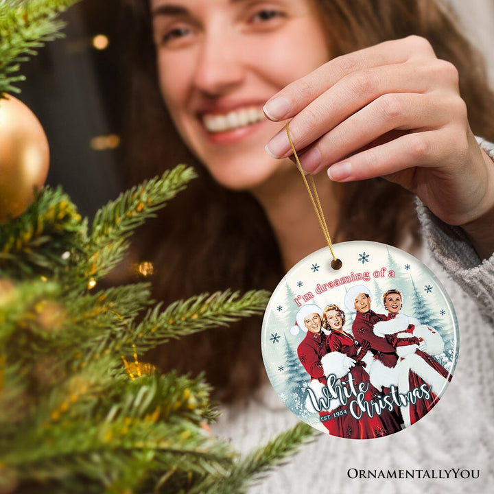 I’m Dreaming of a White Christmas Ornament, 1954 Classic Holiday Inn Movie Gift and Tree Decor Ceramic Ornament OrnamentallyYou 