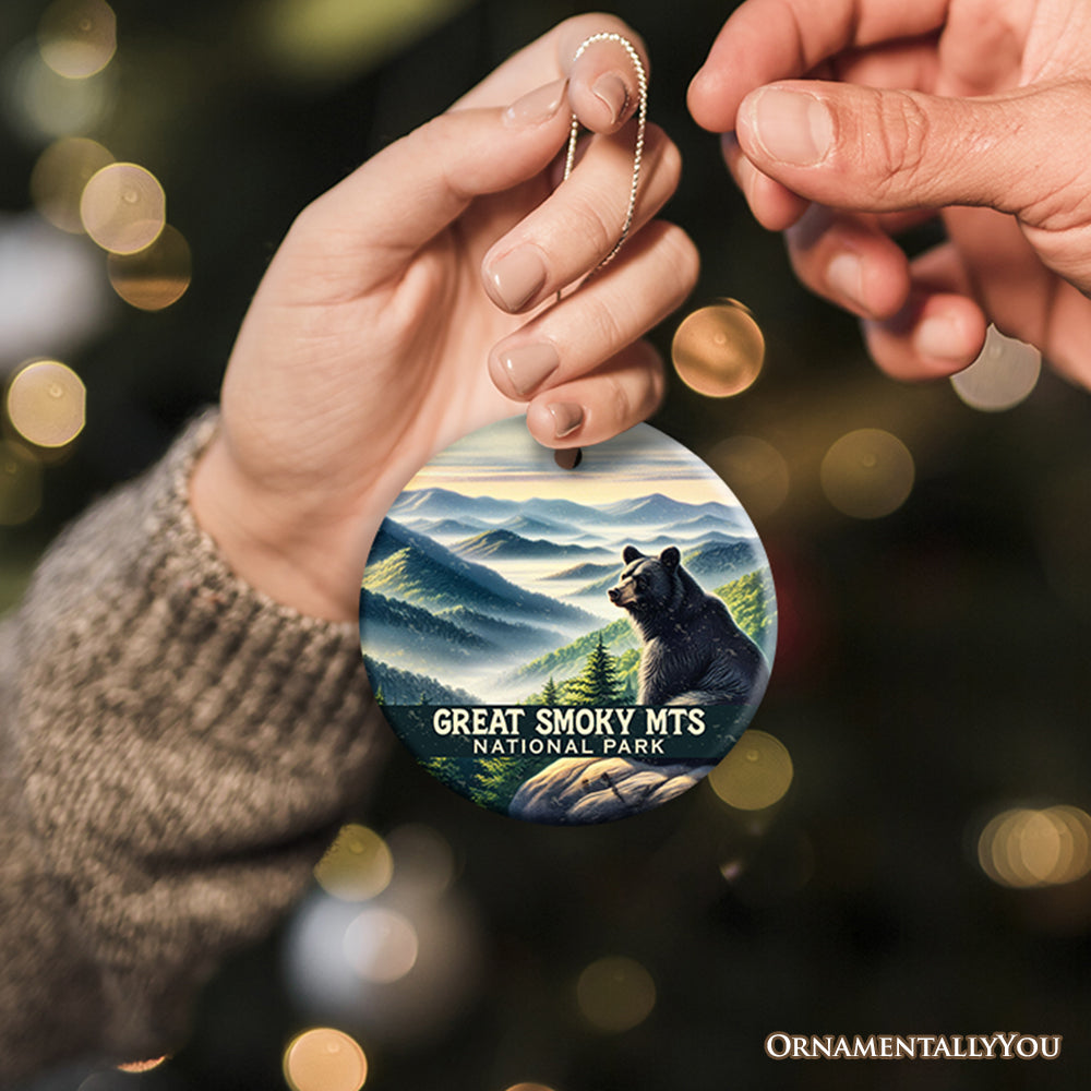 Iconic Great Smoky Mountains National Park Ornament, Tennessee Appalachian Landscape Christmas Gift and Nature Keepsake