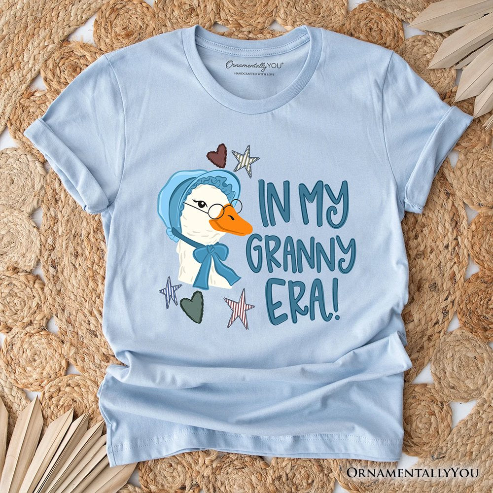 In My Granny Era Goose T-Shirt, Funny Grandma Doodle Tee T-Shirts OrnamentallyYou Light Blue XS 