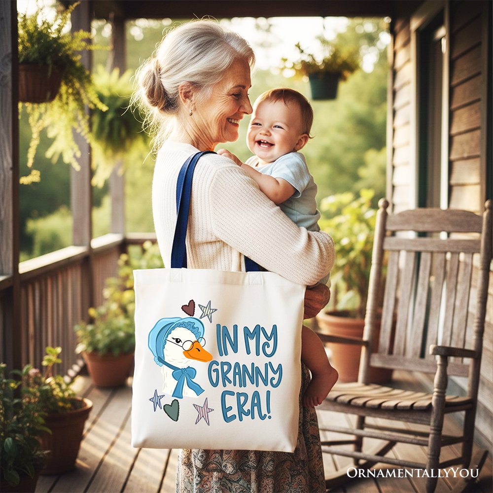 In My Granny Era Goose Tote Bag, Funny Grandma Doodle Gift Shopper Tote Bag OrnamentallyYou 