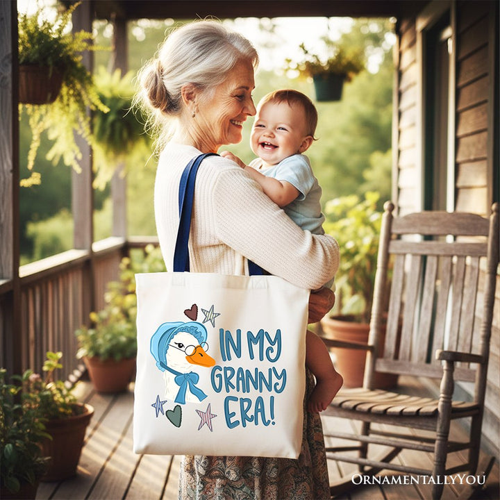 In My Granny Era Goose Tote Bag, Funny Grandma Doodle Gift Shopper Tote Bag OrnamentallyYou 