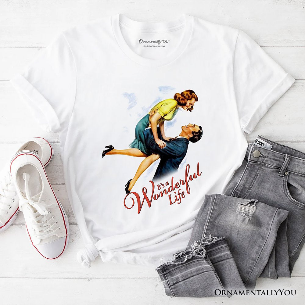 It's a Wonderful Life T-Shirt, Vintage 1940s Movie Christmas Tee T-Shirts OrnamentallyYou White XS 