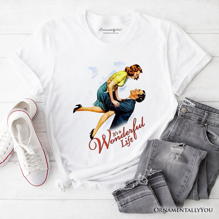 It's a Wonderful Life T-Shirt, Vintage 1940s Movie Christmas Tee T-Shirts OrnamentallyYou White XS 
