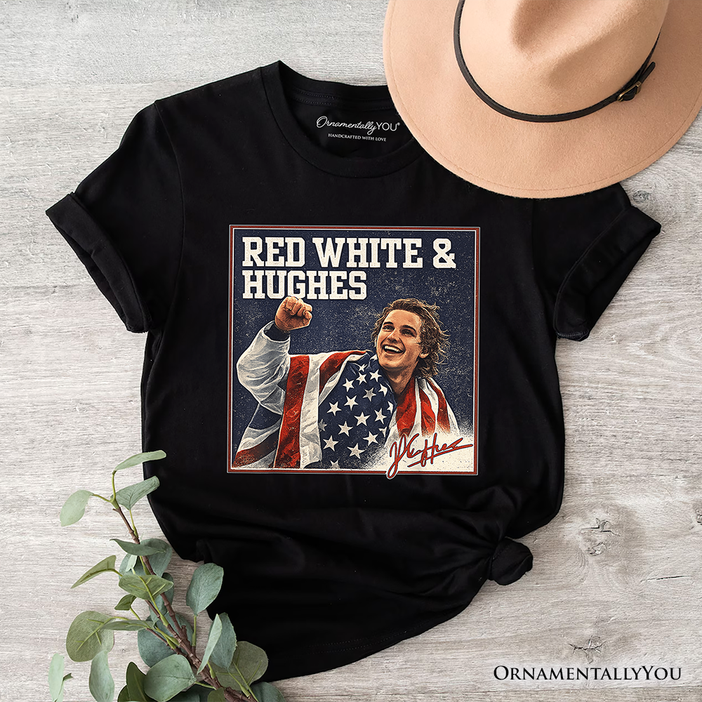 Jack Hughes USA Gold Hockey T-Shirt, American Sport Pride Tee