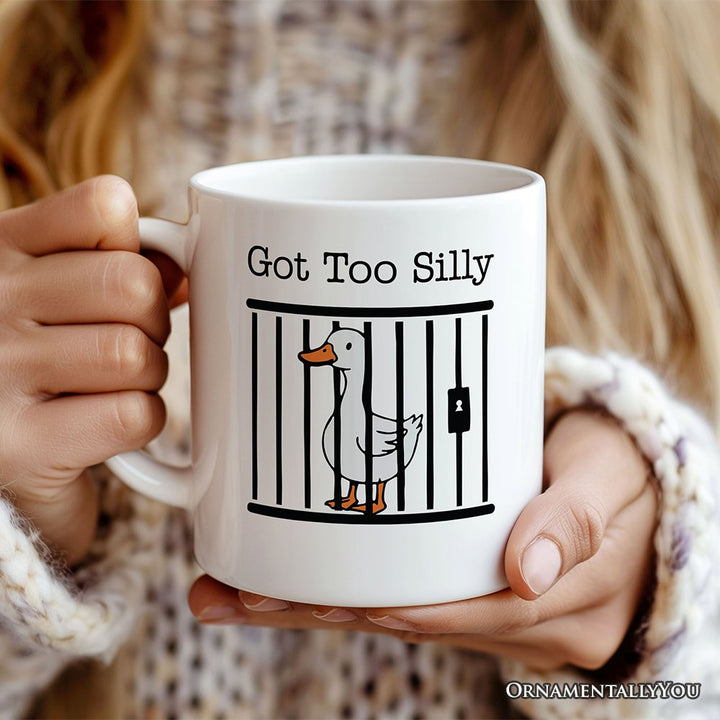 Jailed Goose Personalized Mug, Got Too Silly Funny Gift With Custom Name Personalized Ceramic Mug OrnamentallyYou 