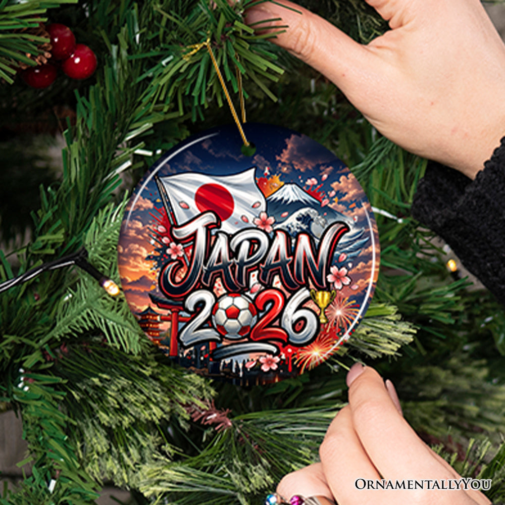Japan 2026 Soccer Cup Global Championship Ornament, Fans Football Gift and Tree Decor