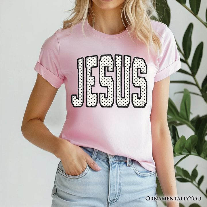 Jesus Polka Dot Christian Varsity T-Shirt, Cute Faith Tee