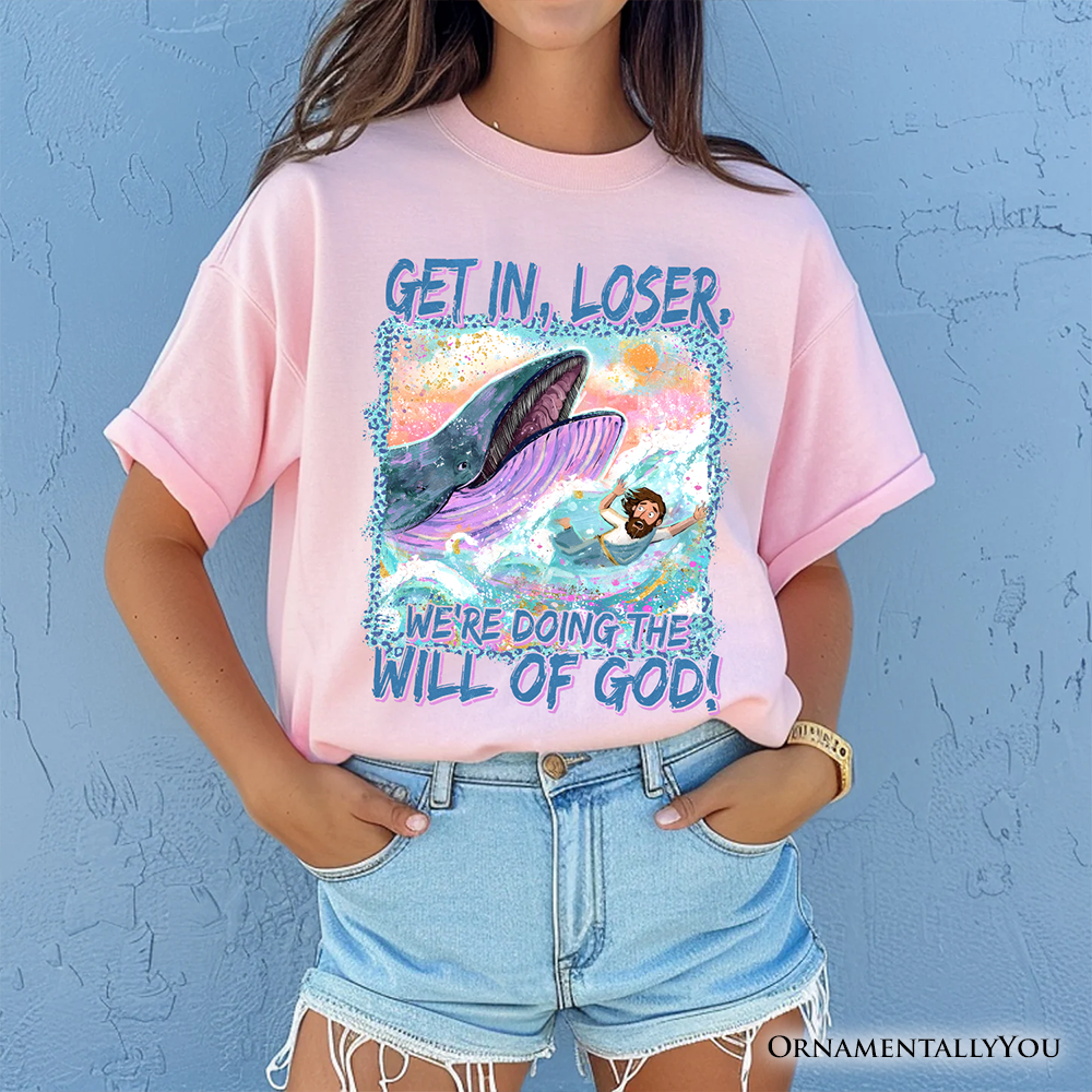 Jonah And The Whale T-Shirt, Doing The Will Of God Funny Christian Tee