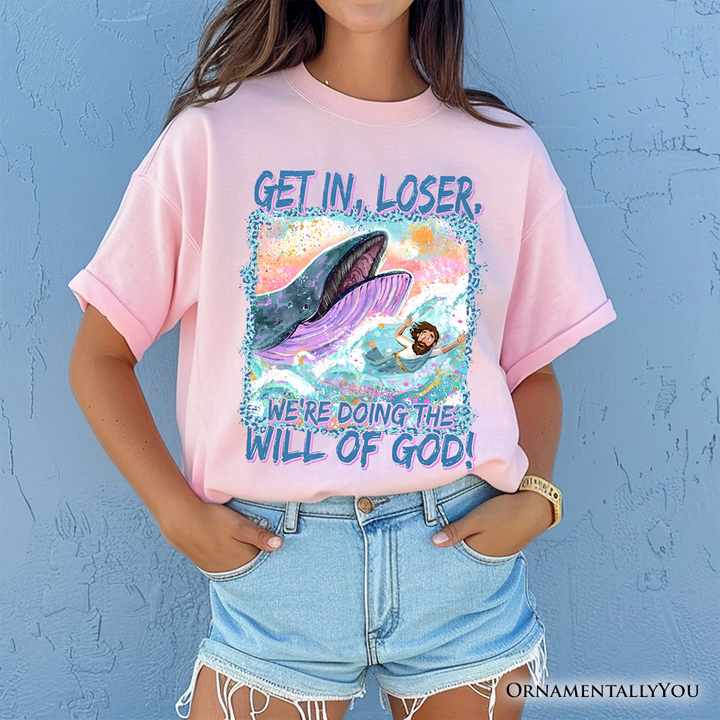 Jonah And The Whale T-Shirt, Doing The Will Of God Funny Christian Tee