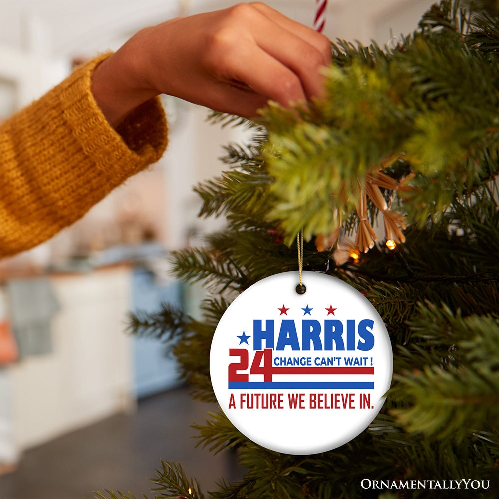 Kamala Harris A Future We Believe In Ornament, 2024 Campaign Keepsake for Leadership and Change Ceramic Ornament OrnamentallyYou 