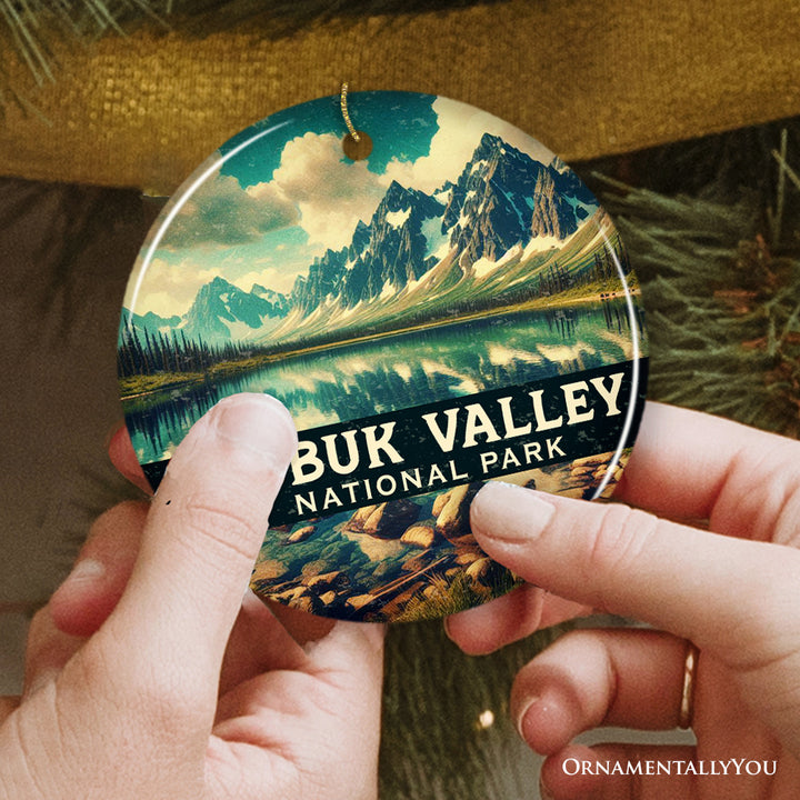 Kobuk Valley National Park Ornament, Alaska Mountain Lake Landscape Christmas Keepsake and Travel Souvenir