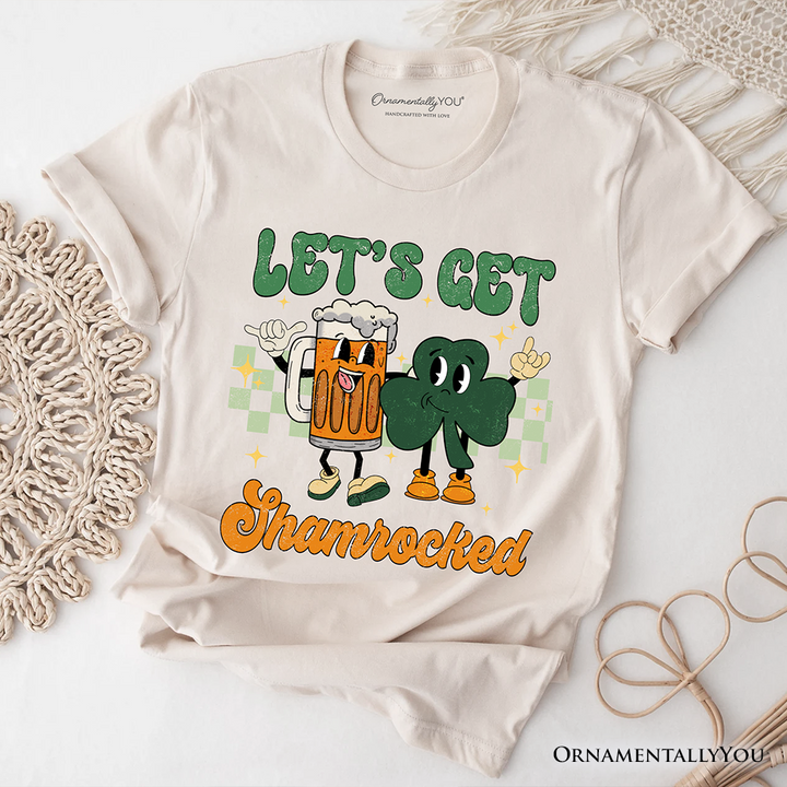 Let’s Get Shamrocked St Patrick’s Day T-Shirt, Funny Beer and Clover Drinking Tee