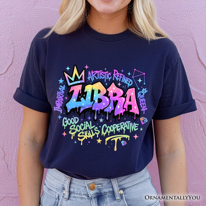 Libra Graffiti Zodiac T-Shirt, Street Style Astrology Horoscope Tee T-Shirts OrnamentallyYou 