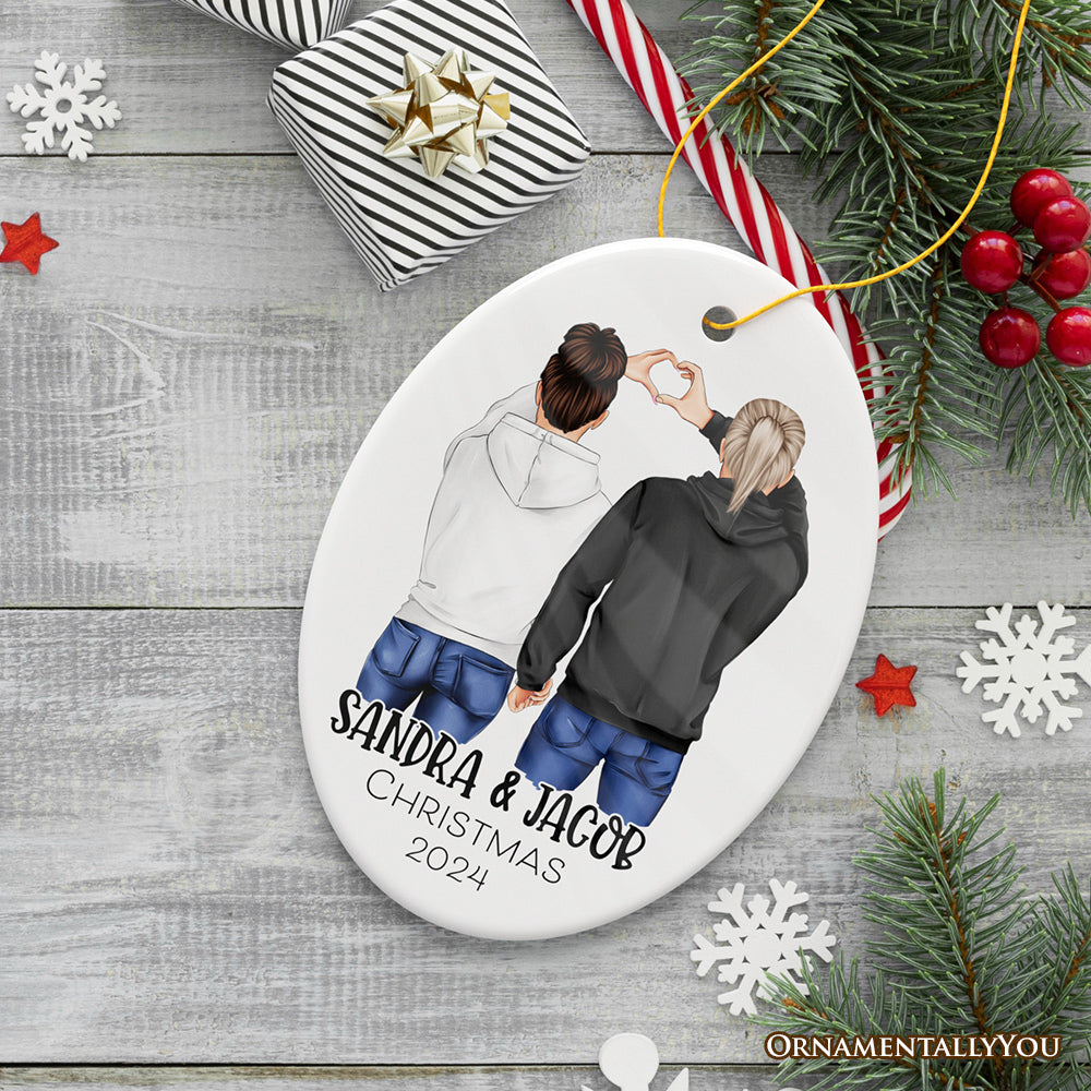 Lovers Together Personalized Christmas Ornament, Couples Custom Keepsake Gift