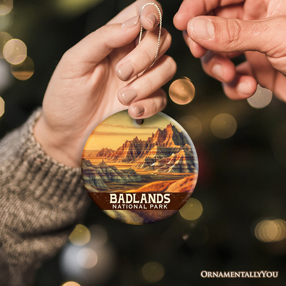 Majestic Badlands National Park Ornament, Scenic Western Landscape Christmas Gift and Nature Souvenir