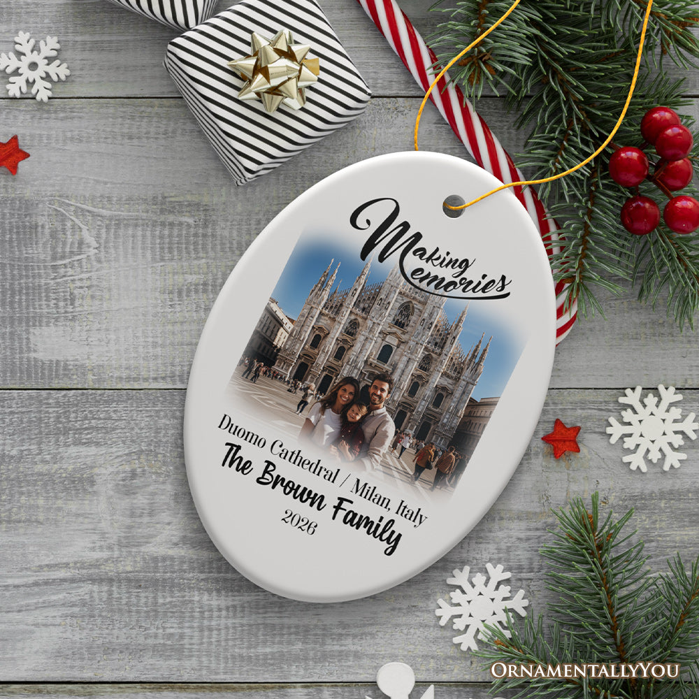 Making Memories Personalized Vacation Themed Ornament, Photo Upload Travel Souvenir