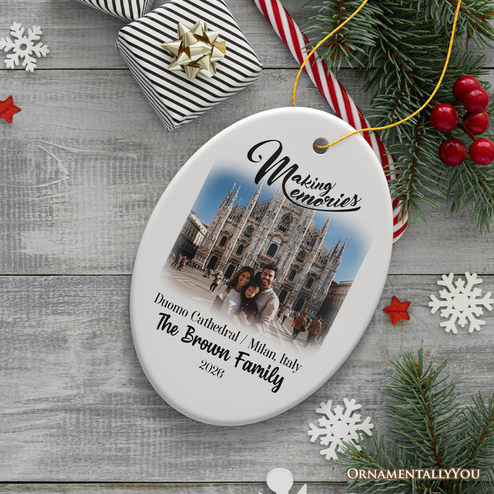 Making Memories Personalized Vacation Themed Ornament, Photo Upload Travel Souvenir