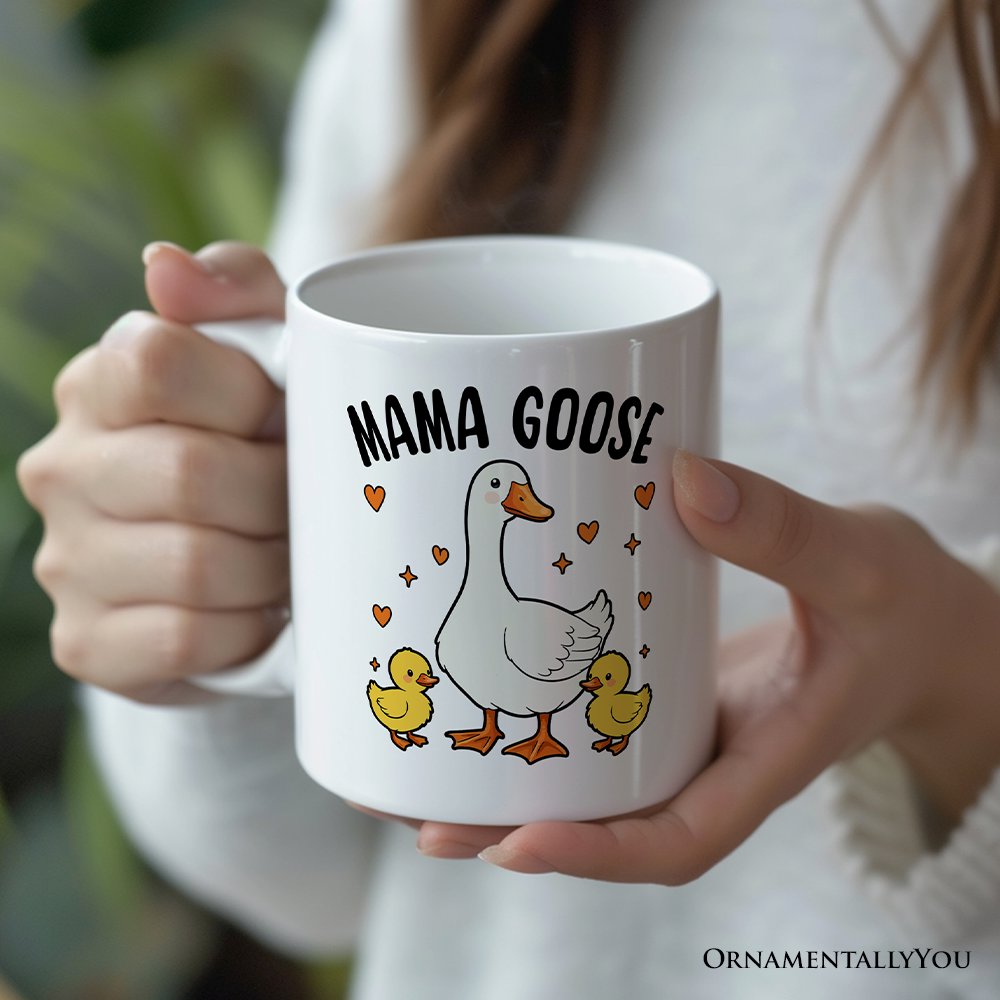 Mama Goose Personalized Mug, Mother Gift With Custom Name Personalized Ceramic Mug OrnamentallyYou 