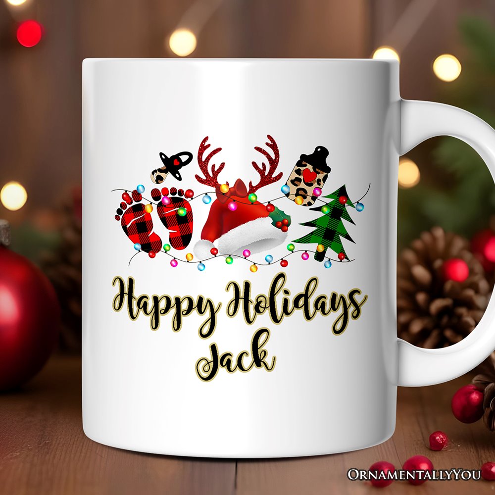 Personalized Mug Baby Christmas Buffalo Plaid Gift Personalized Ceramic Mug OrnamentallyYou 