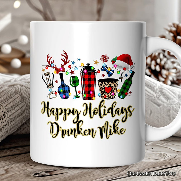 Personalized Mug Bartender Buffalo Plaid Christmas Gift Personalized Ceramic Mug OrnamentallyYou 