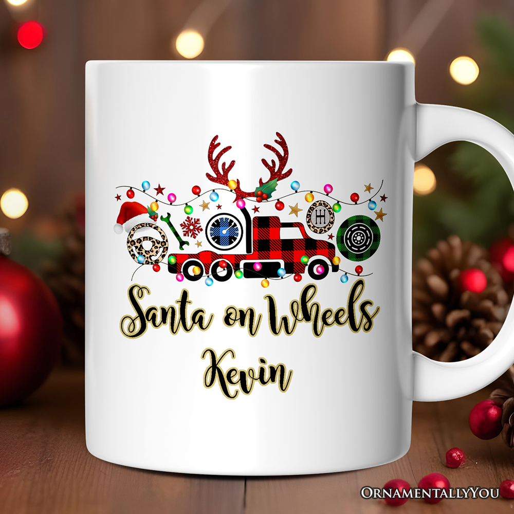 Personalized Mug Truck Driver and Logistics Buffalo Plaid Christmas, Freight Delivery and Dispatcher Gift