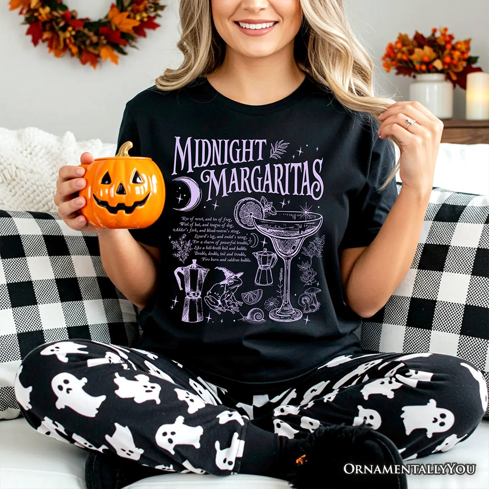 Midnight Margaritas Halloween T-Shirt, Whimsical Tee for Drinking Witches T-Shirts OrnamentallyYou 