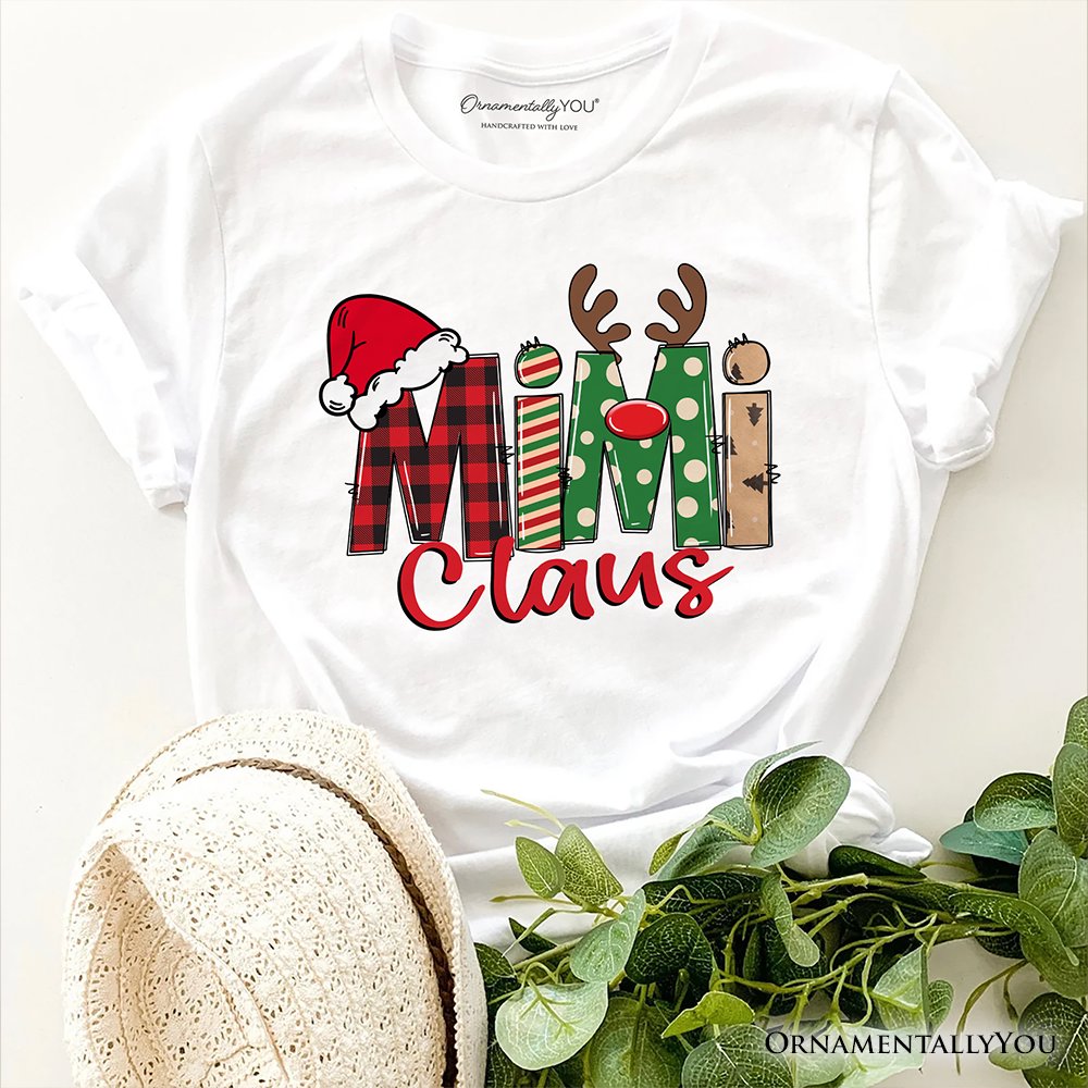 Mimi Claus Retro Christmas T-Shirt, Matching Family Holiday Tee T-Shirts OrnamentallyYou White XS 