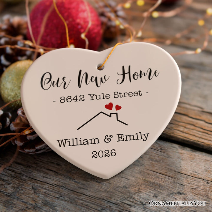 Minimalist New Home Christmas Ornament, Keepsake Housewarming Gift Ceramic Ornament OrnamentallyYou 