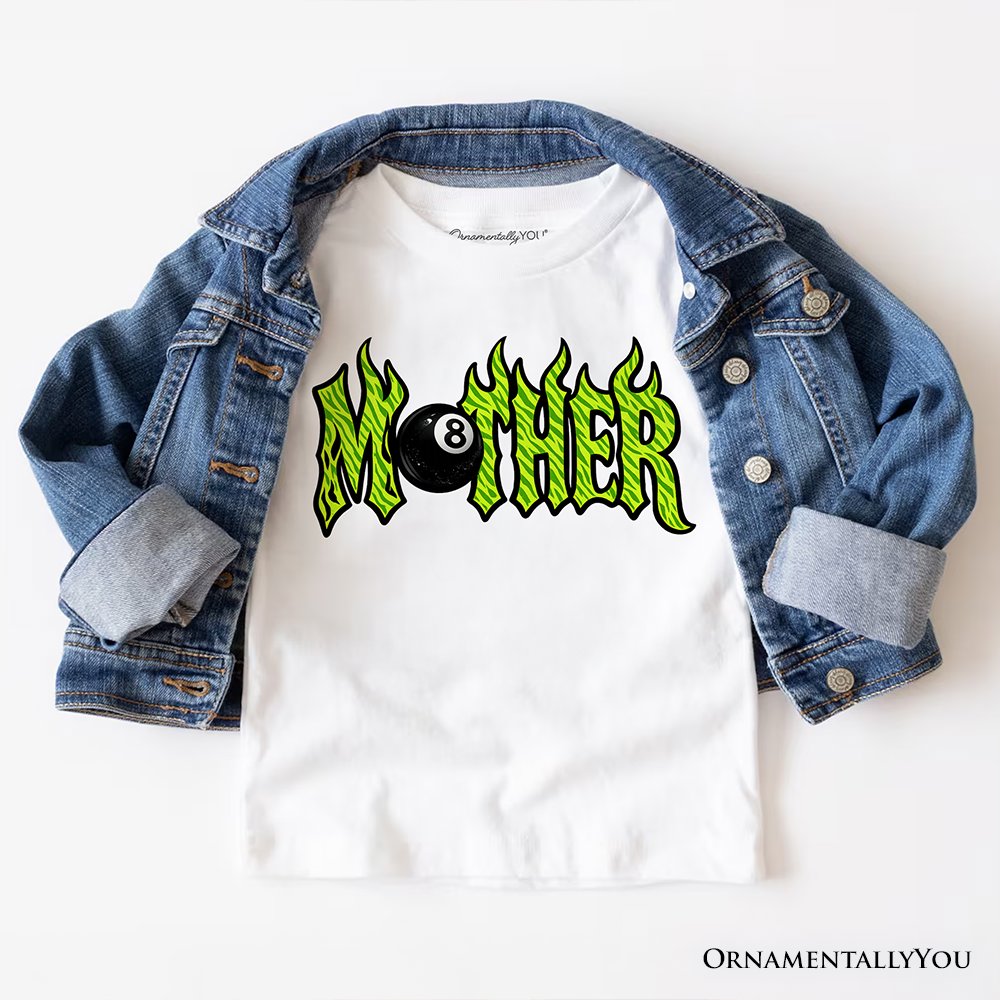Mother 8 Ball Retro T-Shirt, Trendy Cool Mama Tee T-Shirts OrnamentallyYou White XS 