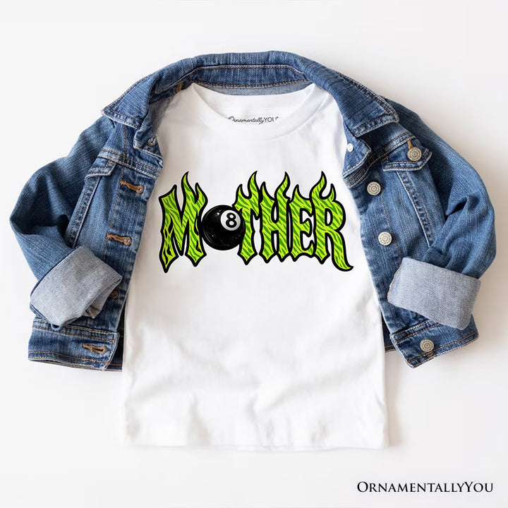 Mother 8 Ball Retro T-Shirt, Trendy Cool Mama Tee T-Shirts OrnamentallyYou White XS 