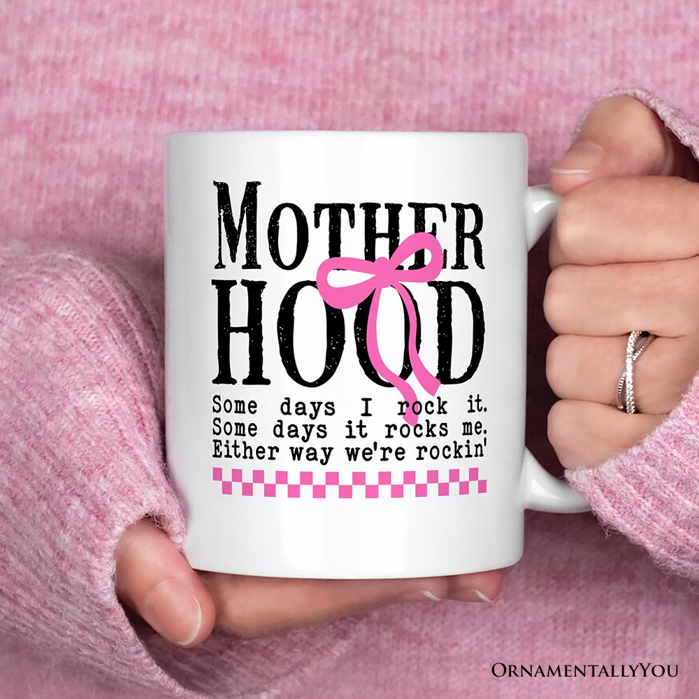 Motherhood Personalized Mug, Mom Gift With Custom Name Personalized Ceramic Mug OrnamentallyYou 