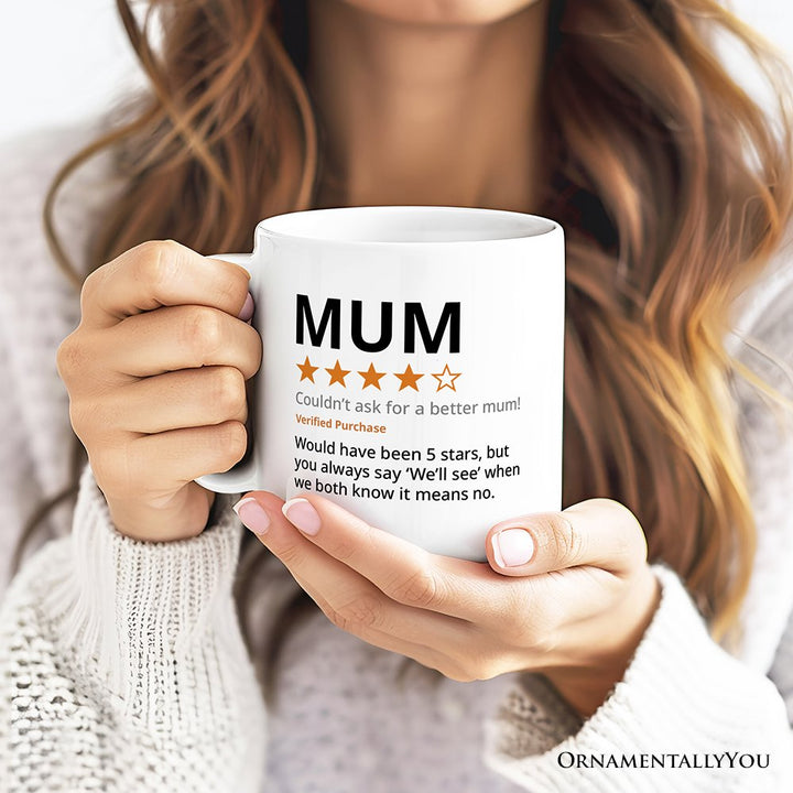 Mum Star Reviewed Personalized Mug, Playful Mother Gift With Custom Name Personalized Ceramic Mug OrnamentallyYou 