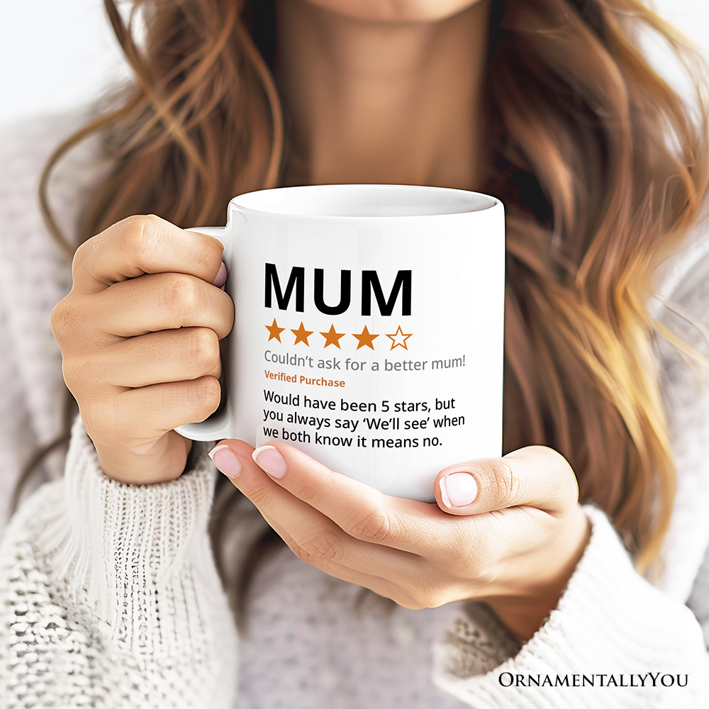 Mum Star Reviewed Personalized Mug, Playful Mother Gift With Custom Name