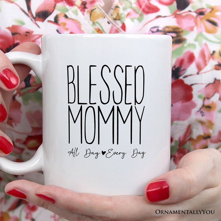 New Mom Personalized Mug, Blessed Mommy Gift With Custom Name and Year Personalized Ceramic Mug OrnamentallyYou 
