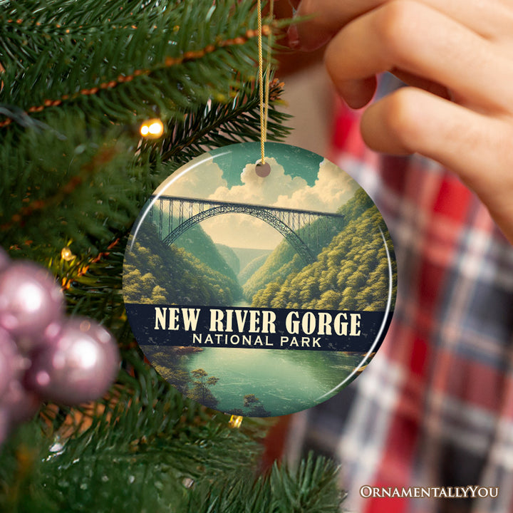 New River Gorge National Park Ornament, West Virginia Iconic Bridge View Christmas Keepsake and Travel Souvenir