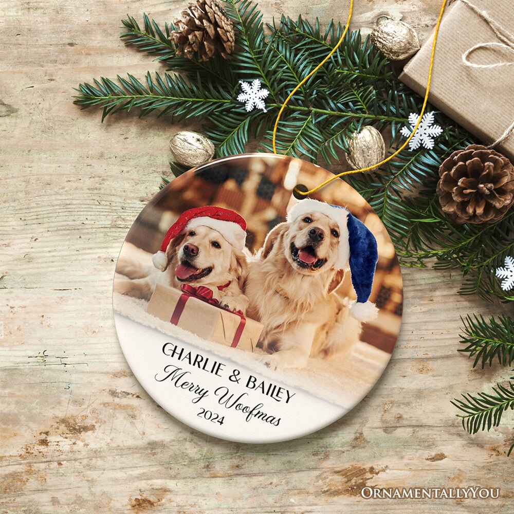 Personalized Family Photo Christmas Ornament, Keepsake Gift with Any Custom Text and Picture Ceramic Ornament OrnamentallyYou 