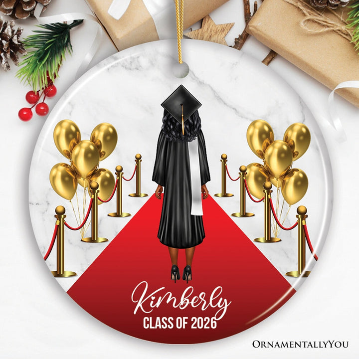 Personalized Female Graduation Ceremony Ornament, School Grad Teenage or Adult Girls Gift Ceramic Ornament OrnamentallyYou 