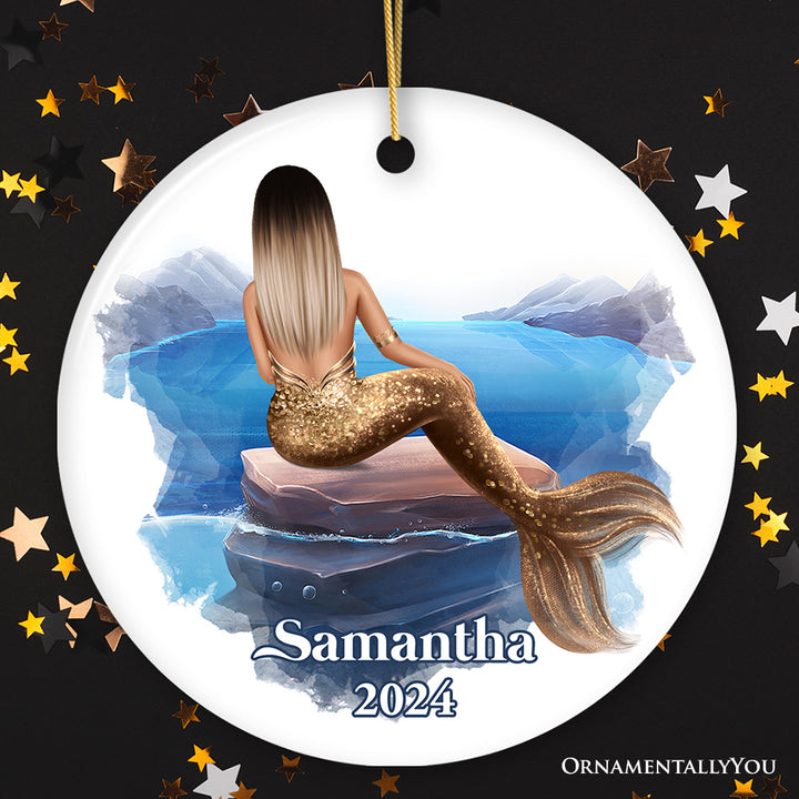 Personalized Mermaid Women Christmas Ornament