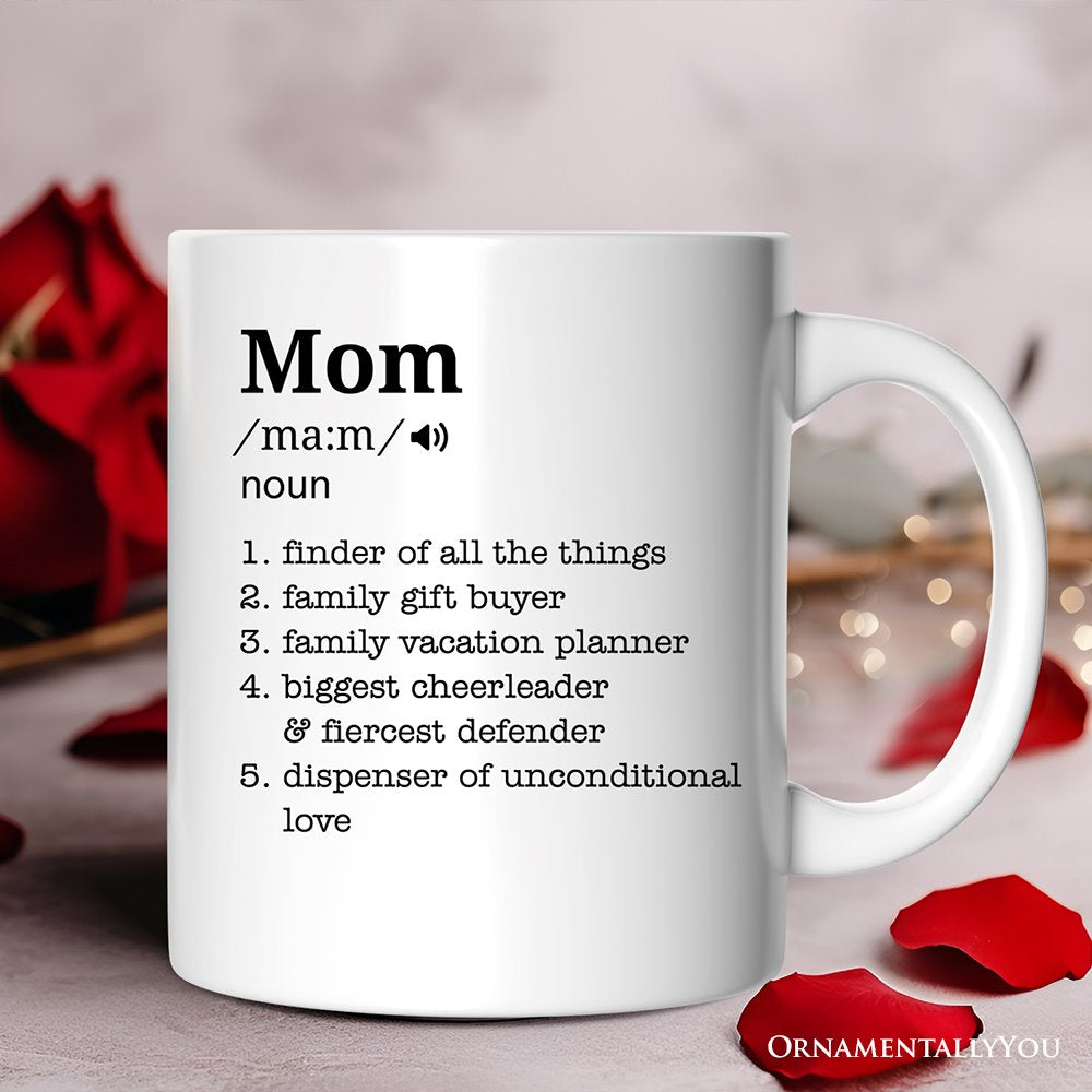 Personalized Mom Definition Mug, Funny Mothers Day Gift with Custom Name Personalized Ceramic Mug OrnamentallyYou 12oz Mug Non-Custom 