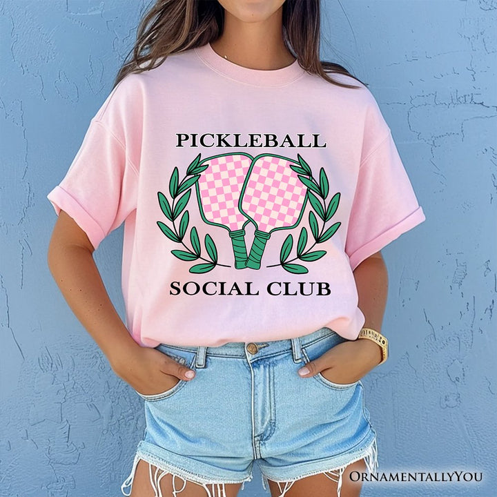 Pickleball Social Club T-Shirt, Cute Retro Girly Sporty Tee T-Shirts OrnamentallyYou 