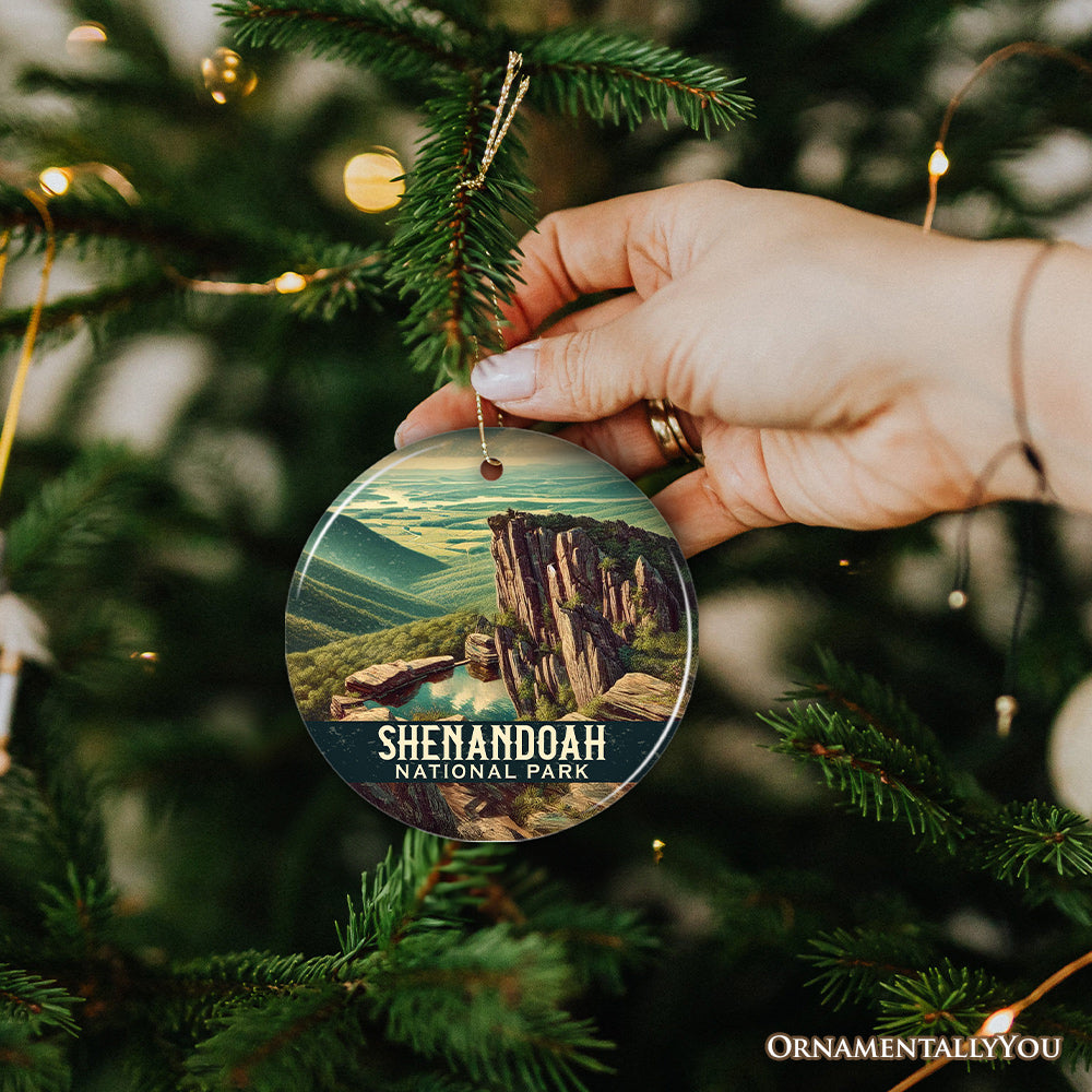 Picturesque Shenandoah National Park Ornament, Virginia Mountain View Christmas Decor and Nature Explorer Gift