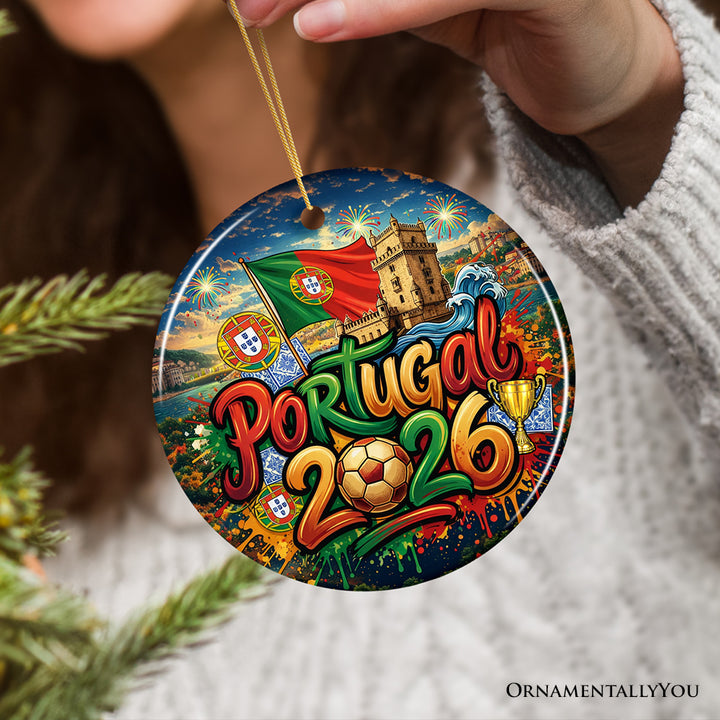 Portugal 2026 Soccer Cup Global Championship Ornament, Fans Football Gift and Tree Decor
