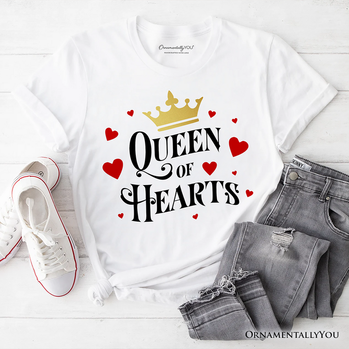 Queen of Hearts Crown T-Shirt, Royal Retro Valentine Tee